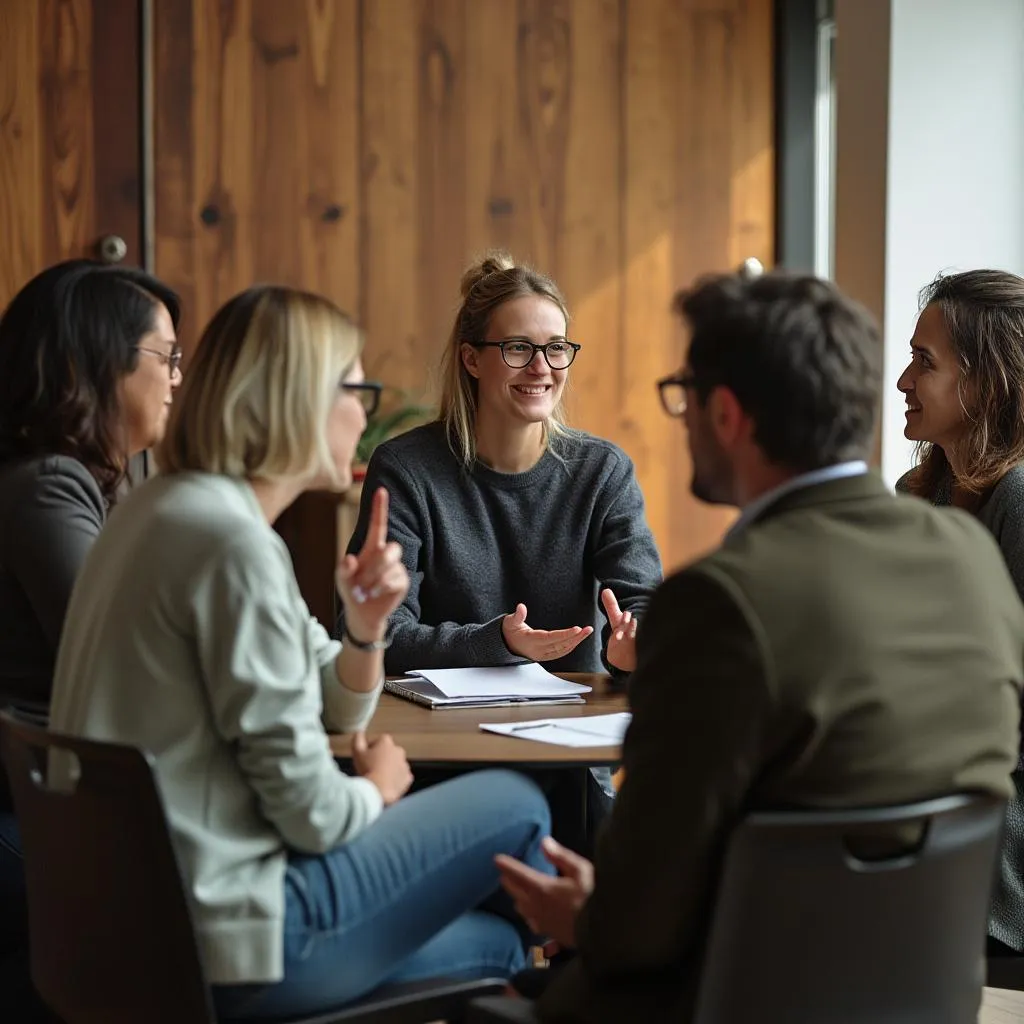Table ronde de discussion en groupe